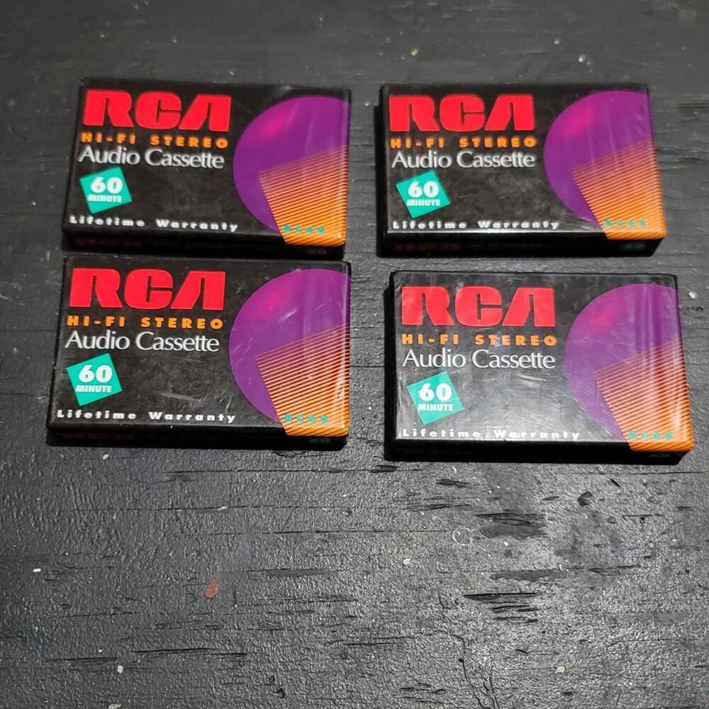 Vtg RCA HI-FI STEREO RC60 Audio Cassettes Tapes Blank 60 Minutes (Lot of 4)